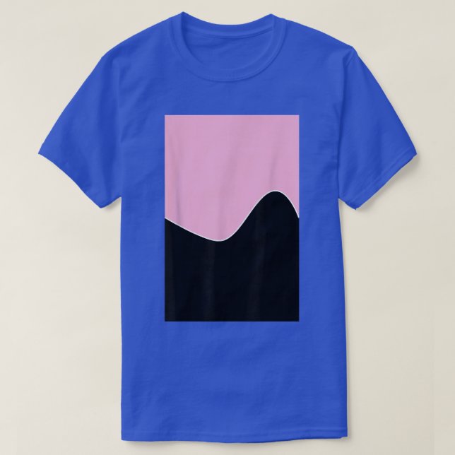GEOMETRIC TWO TONE WAVE PATTERN COTTON CANDY PINK  T-Shirt (Design Front)