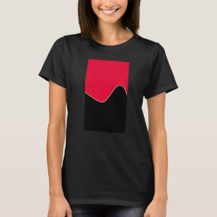 Geometric Two Tone Wave Pattern Crimson And Black T-Shirt