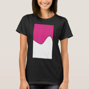 Geometric Two Tone Wave Pattern Deep Cerise And Wh T-Shirt