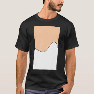 Geometric Two Tone Wave Pattern Deep Peach And Whi T-Shirt