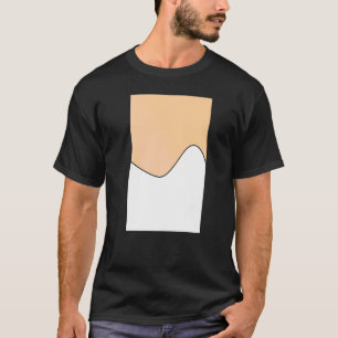 Geometric Two Tone Wave Pattern Deep Peach And Whi T-Shirt