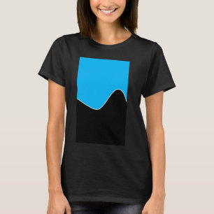 GEOMETRIC TWO TONE WAVE PATTERN DEEP SKY BLUE AND T-Shirt