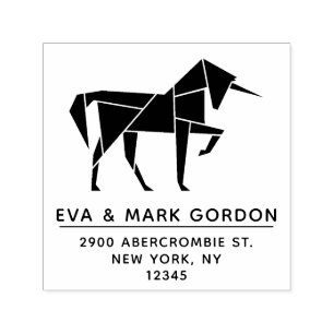 Geometric Unicorn - Modern Abstract Art Deco Self-inking Stamp