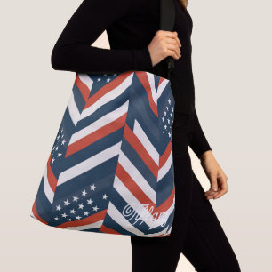 Geometric USA Flag Pattern Modern Women's Crossbody Bag