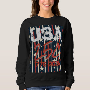 Geometric USA Flag Pattern Modern Women's Sweatshirt