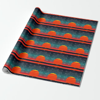 Geometric Vaporwave Sunset  Wrapping Paper