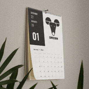 Geometric Vedic Zodiac-12 Rashi in Month Order Calendar