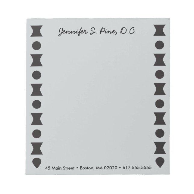 Geometric Vertebrae Personalised Notepad (Front)