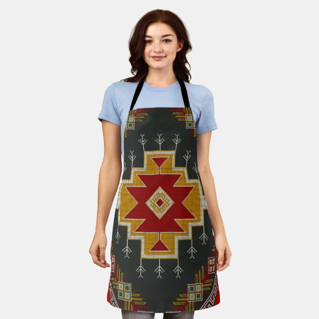 Geometric vintage classic colourful-fashion cute apron (Worn)