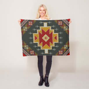 Geometric vintage classic colourful-fashion cute fleece blanket