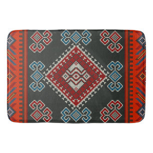 Geometric vintage classic fashion-trendy colorful  bath mat
