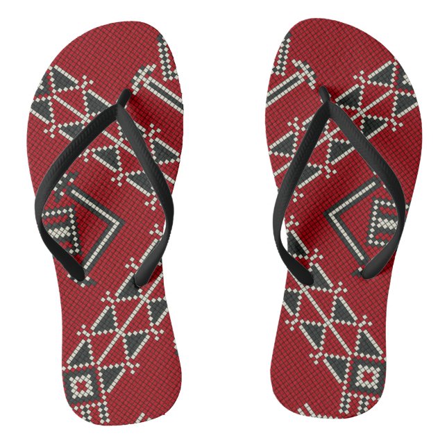 Geometric vintage fashion cute-trendy classic thongs (Footbed)