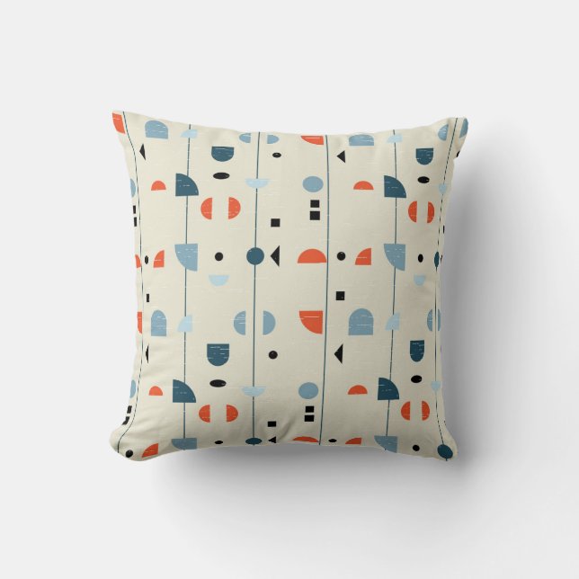 Geometric vintage: mid-century seamless pattern. cushion (Front)