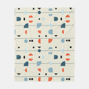 Geometric vintage: mid-century seamless pattern. fleece blanket