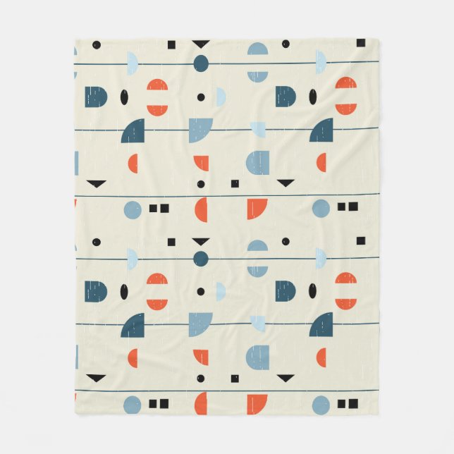 Geometric vintage: mid-century seamless pattern. fleece blanket (Front)
