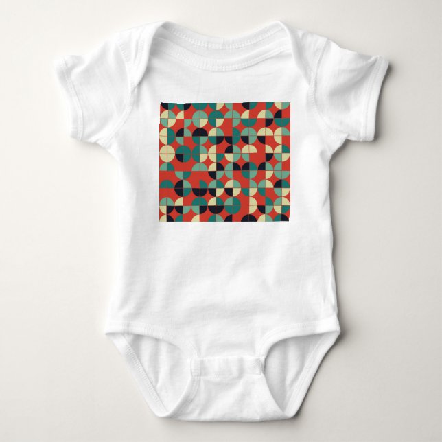 Geometric Vintage, Seamless Pattern. Baby Bodysuit (Front)