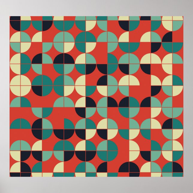Geometric Vintage, Seamless Pattern. Poster (Front)