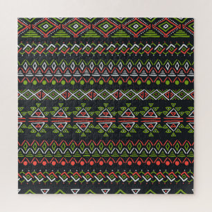 Geometric vintage: seamless patterns set. jigsaw puzzle