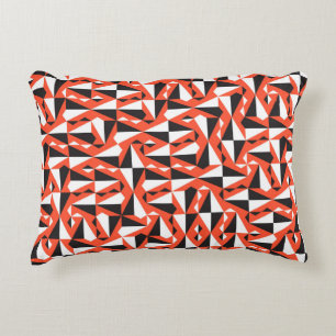 Geometric vintage seamless textile pattern in red, decorative cushion