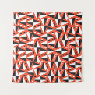 Geometric vintage seamless textile pattern in red, tapestry