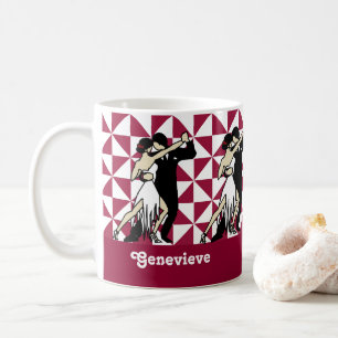 Geometric Vintage Tango Dancers Coffee Mug