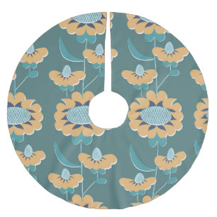 Geometric Vintage: Textile Nautical Motif Brushed Polyester Tree Skirt