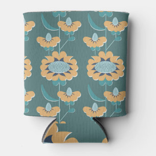 Geometric Vintage: Textile Nautical Motif Can Cooler