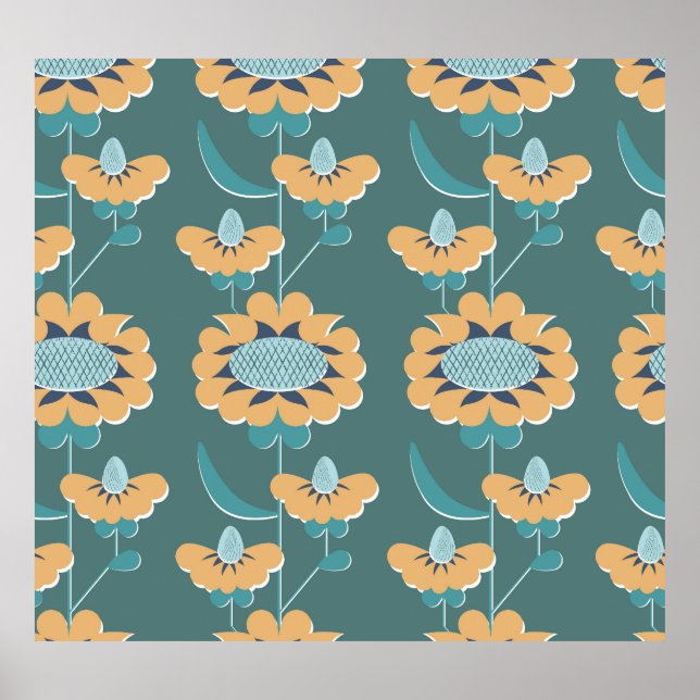 Geometric Vintage: Textile Nautical Motif Poster (Front)