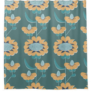 Geometric Vintage: Textile Nautical Motif Shower Curtain