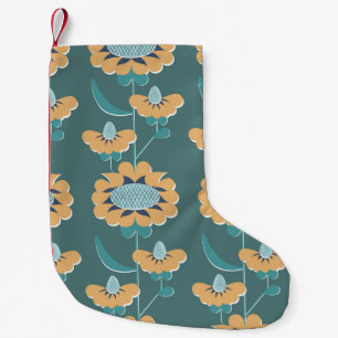 Geometric Vintage: Textile Nautical Motif Small Christmas Stocking