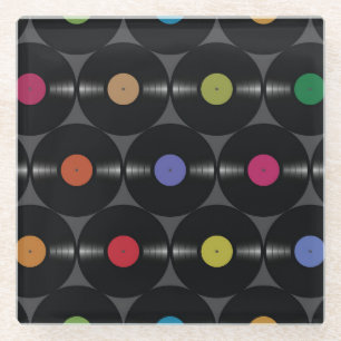 Geometric Vinyl: Simple Seamless Background. Glass Coaster
