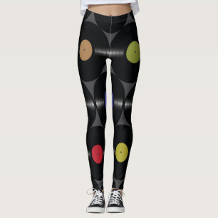Geometric Vinyl: Simple Seamless Background. Leggings