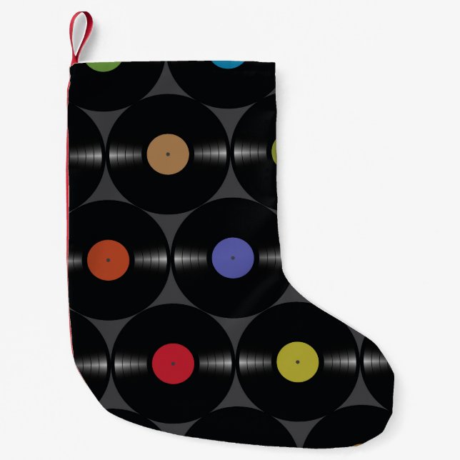 Geometric Vinyl: Simple Seamless Background. Small Christmas Stocking (Front)