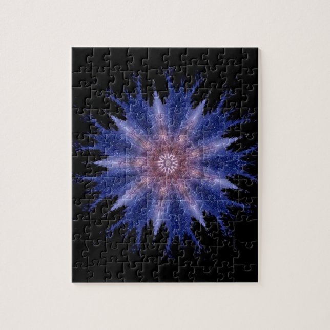 Geometric violet star black sky jigsaw puzzle (Vertical)