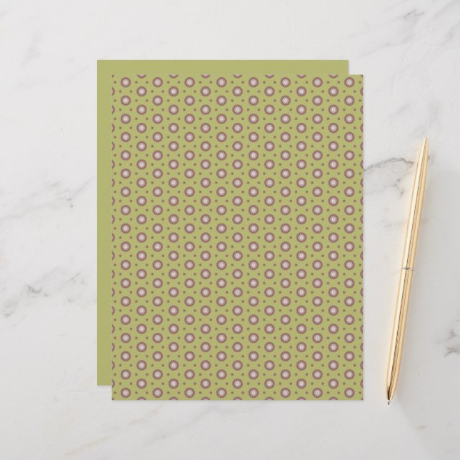Geometric Warm Neutral Hexagons Scrapbook Paper (Front/Back In Situ)