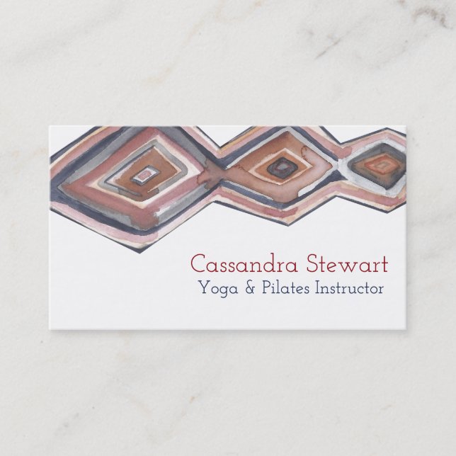 Geometric watercolor business card design (Front)