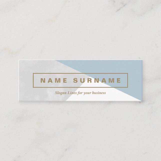 Geometric Watercolor Grey Mini Business Card (Front)