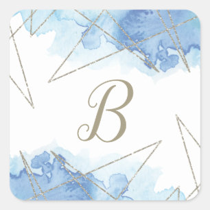 Geometric Watercolor Monogram Envelope Seals