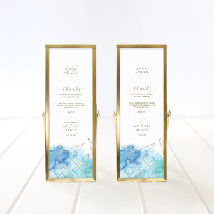 Geometric Watercolor Mr Mrs Photobooth Place Card