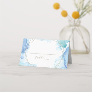 Geometric Watercolor Wedding Place Card
