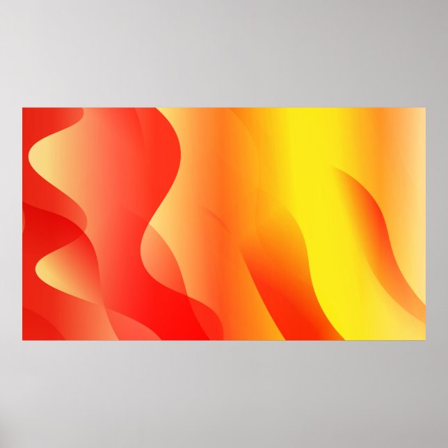 Geometric Wave Shape with Gradient Blurred Abstrac Poster (Front)