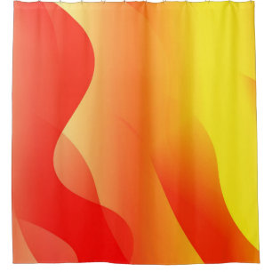 Geometric Wave Shape with Gradient Blurred Abstrac Shower Curtain
