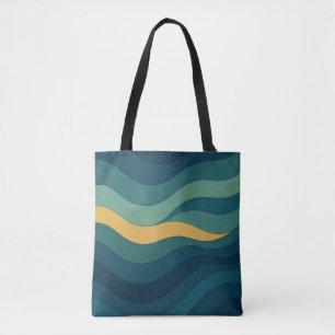 Geometric Waves – Abstract Minimalist Flow  Tote Bag