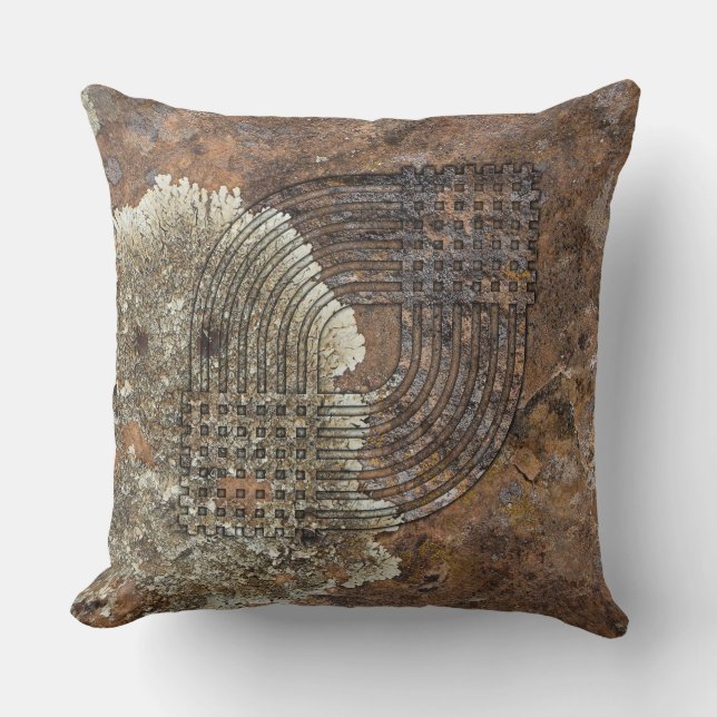 Geometric Weave Rock Art Cushion (Front)