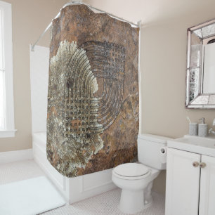 Geometric Weave Rock Art Shower Curtain