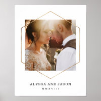 Geometric | Wedding Photo and Roman Numeral Date