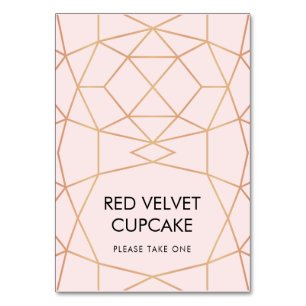 Geometric Wedding Tent Food Label Custom Colour Table Number