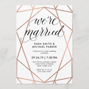 Geometric We're Married Post-Wedding Party Invitation