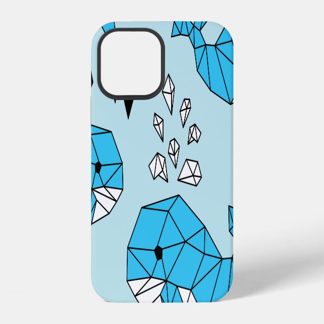 Geometric Whale: Cute Seamless Pattern iPhone Case (Back)