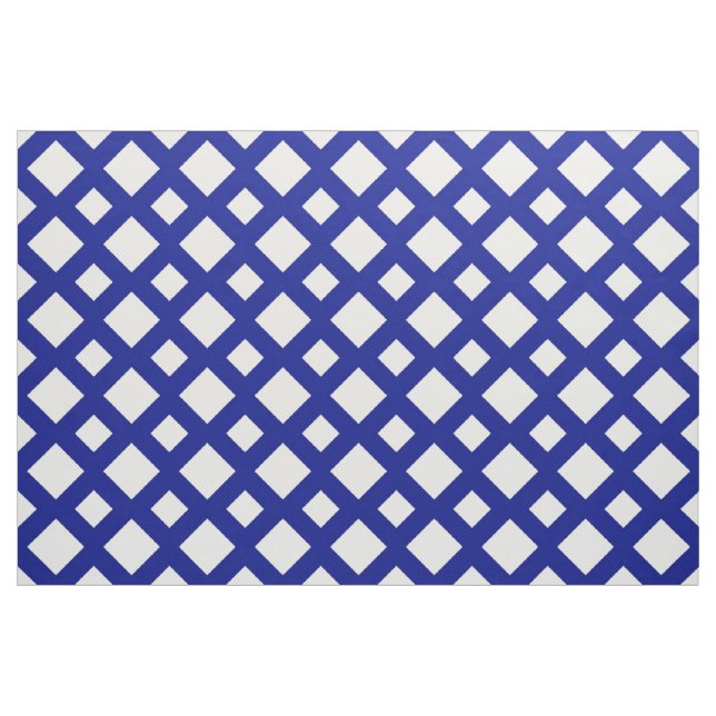 Geometric White Diamonds on Dark Blue Fabric (Fat Quarter)